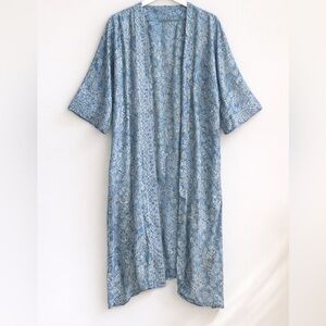 Silk Batik Kimono Duster Boho Lightweight Cover Up Indonesia One Size Festival